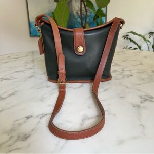 COACH Vintage Binocular Spectator Bag 6853 Forest Green Tabac Leather Crossbody